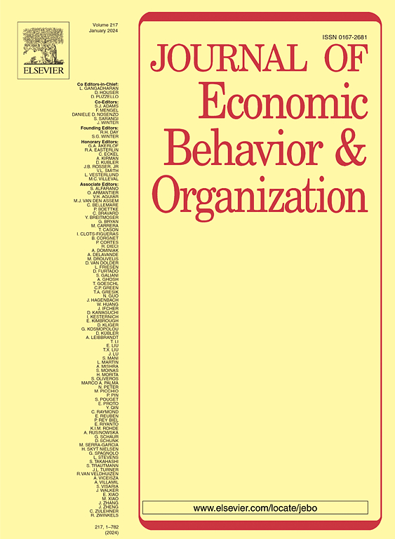 Go to journal home page - Journal of Economic Behavior & Organization